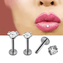 Set 30/50/80Pcs Punk Stainless Steel Labret Tragus Cartilage Cross Earring Piercing CZ Gem Wedding Monroe Ear Body Zircon