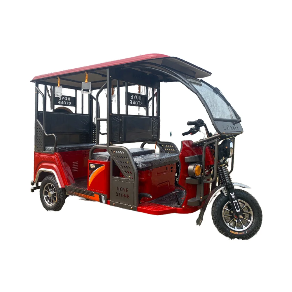 Over 1000W 48V 100Ah Battery Electric Open Body Passenger Adult Rickshaw Pedicab Rear Axle Tricycle