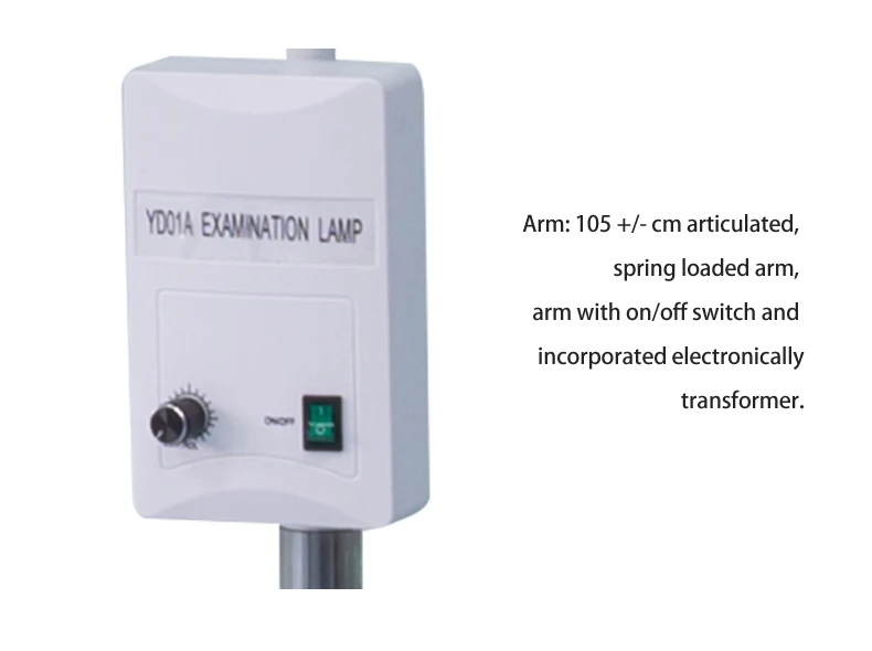 YD01A LED Medical Durable Light Mobile Stainless Floor Stand Gooseneck Surgical   Examination Lamp With Emergency Battery
