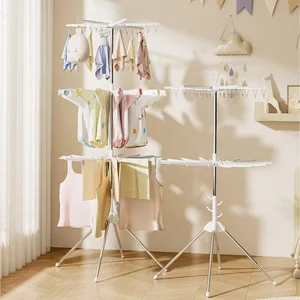 Foldable Indoor Multi-Layer Baby Clothes Drying Rack Special Bay Window Balcony Floor-Standing