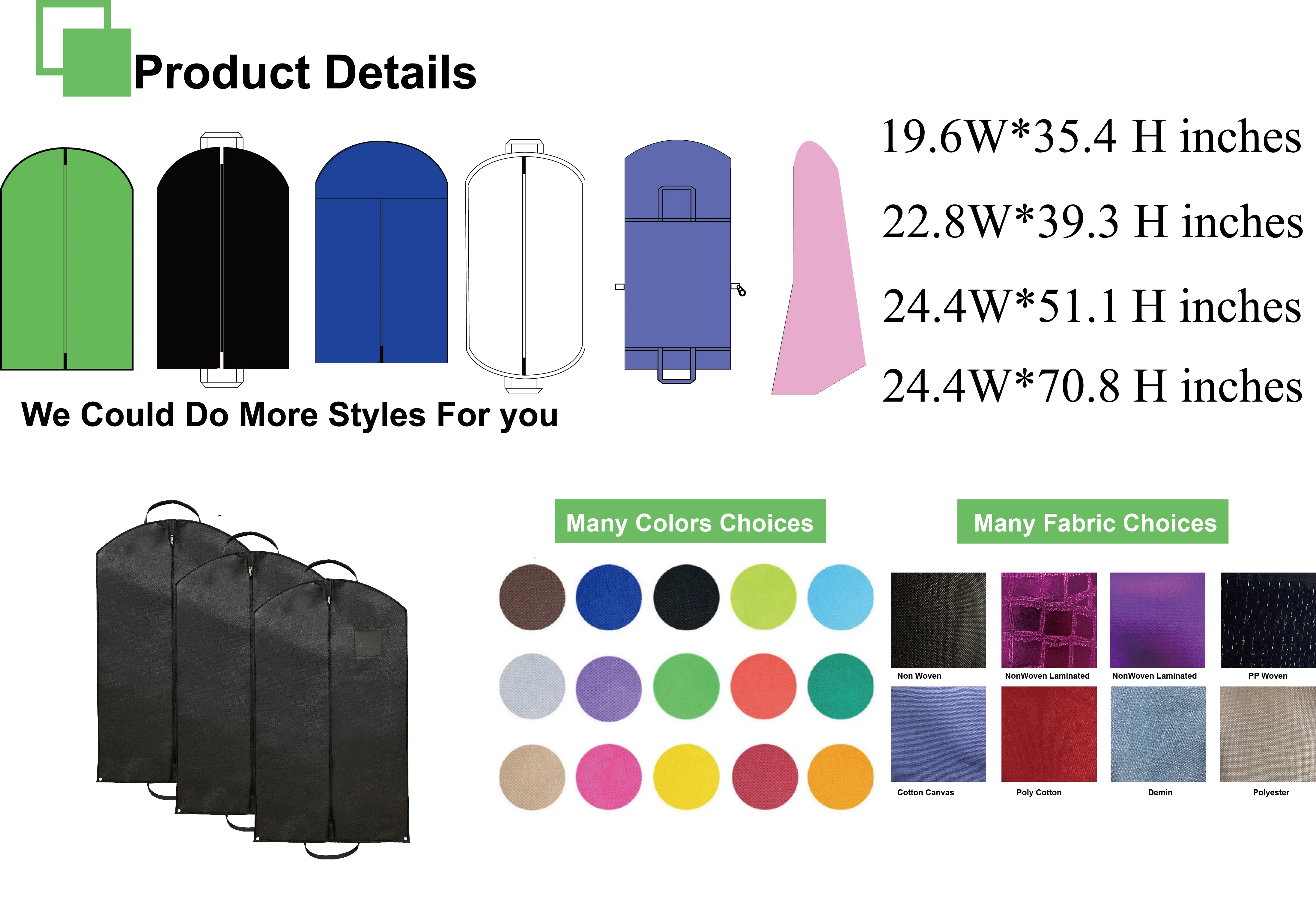 Eco Black Long Travel Coat Cover Moth Proof Suit Garment Bag For Suit