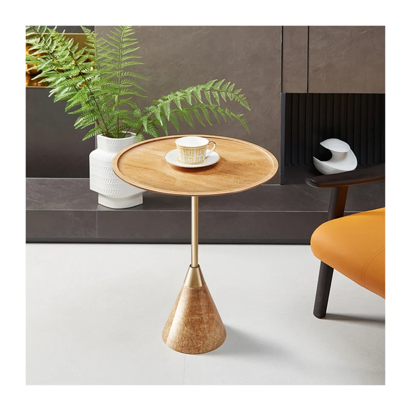 Italian Light Luxury Natural Marble Corner Living Room Landing Simple Small Coffee Table Net Red Antifreeze Sofa Side Several