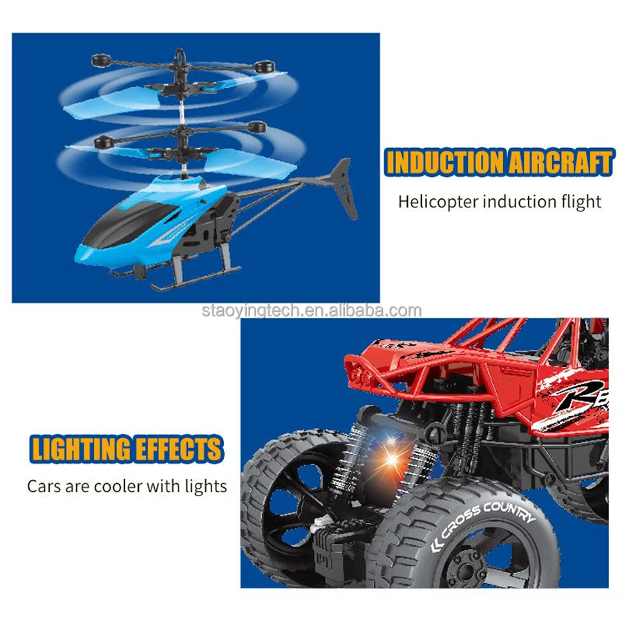 2in1 4-Channel RC Truck 6-Wheel Drift Car Indoor-Outdoor Ready-to-Go 15m Remote Control Off-Road Climbing Sensing Control