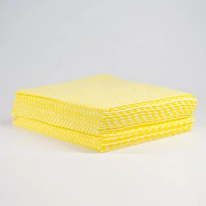 Colorful Wavyline Non-Woven Spunlace Cleaning Cloths for Glass Sustainable Furniture Home Kitchen Packaged Rolls Free Available