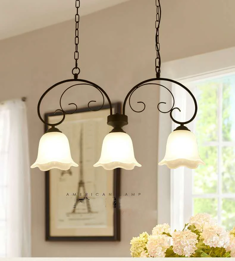 modern style design warm light glass lamp shade metal decorative pendant lamp