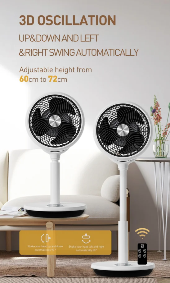 AI Smart Standing Fan 55W - Height Adjustable Oscillation Fan for Home ...