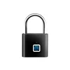 Square black fingerprint padlock