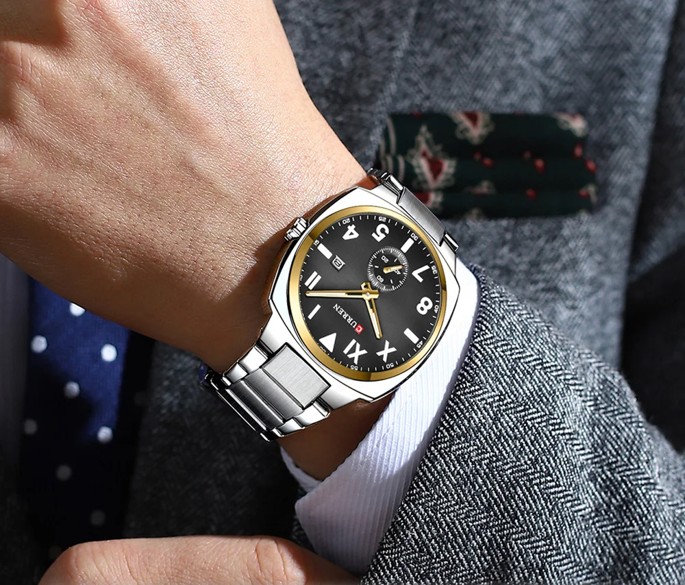 CURREN 8472 Watch for Man Luxury Man Wristwatch 3ATM Waterproof Quartz Watches Luminous Hands with Date Relogio Masculino