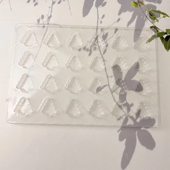 Custom Food-Grade Transparent Christmas Tree Plastic Tray for Advent Calendar Face Cream Loose Powder Eye Cream Matt Lamination