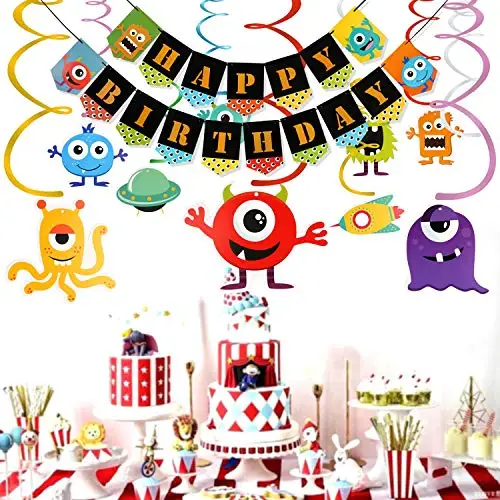 Decorations Pour Fete D Anniversaire Fournitures Pour Garcons Et Filles Banderole De Joyeux Anniversaire Monstre Suspendu Pour Garcons Et Filles Buy Monstre Suspendus Tourbillon Et Joyeux Anniversaire Banniere Suspendus Decorations Tourbillon Garcons