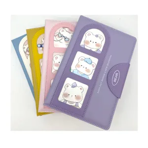 Lovely Bear Cartoon with High Quality Paper Hardcover Notebook for Journey Writing with Magnet Closure As a Best Gift for Kids