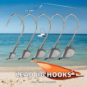 New Arrival 1.8g 2.5g 3.5g 5g 7g Lead Head Fishing Hook Barbed Jig for Trout Soft Worm Lure for Sea Fly Fishing Techniques – Soft Lure – view 3