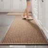 Rubber-backed openwork braided yarn - interlocking brown
