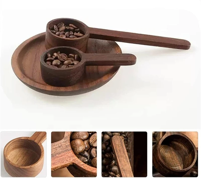 Factory Wholesale Dark Walnut Measuring Small Wooden Coffee Spoon With