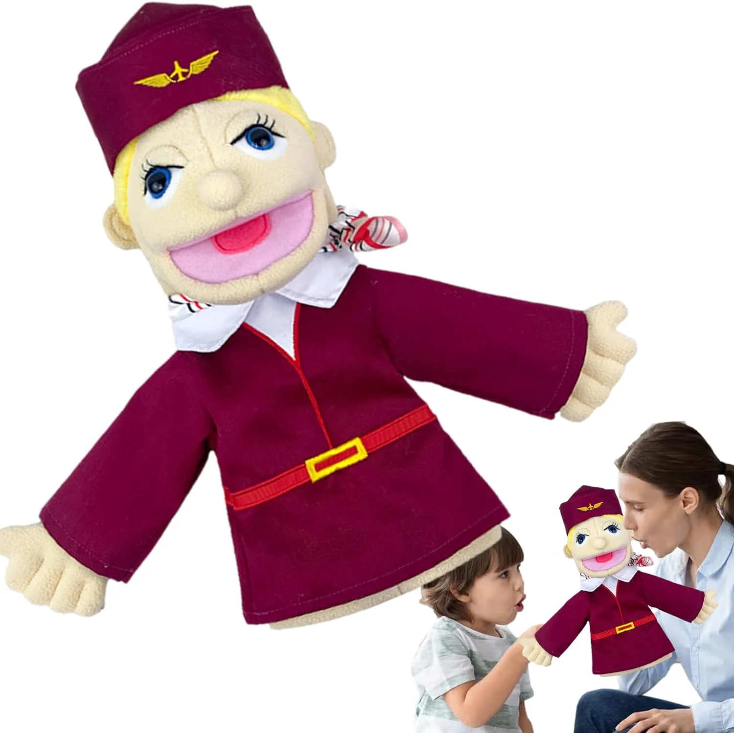 Custom Soft Fireman Police Character Hand Socks Puppet Plush Baby Education Hand Puppets Toys for Kids