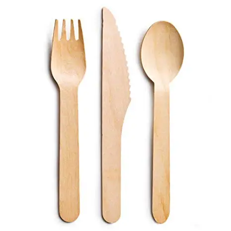 
Flatware Sets Eco Friendly Whigh Quality Biodegradable Wooden 100% Birch Wood Exporting Customized Disposable Wooden Cutlery 
