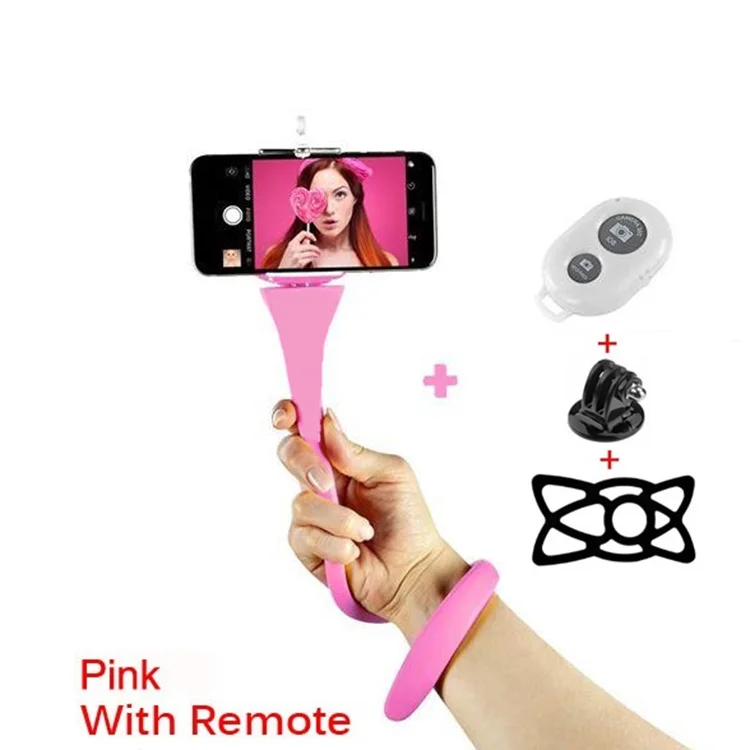 
 Гибкая селфи-палка, монопод, штатив, держатель обезьяны для Gopro, телефона, автомобиля, велосипеда, универсальный с беспроводным пультом дистанционного управления, затвором  