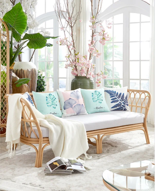 Modern Cane bing Sofa Living Room Furniture Natural Rattan Handmade