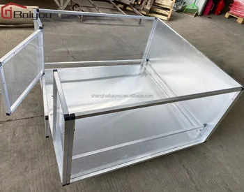 Baiyou Cheap Hotselling Glass Puppy Whelp Ing Box for Large Aluminum Dog Use Elevated Whelp Ing Box with Fence