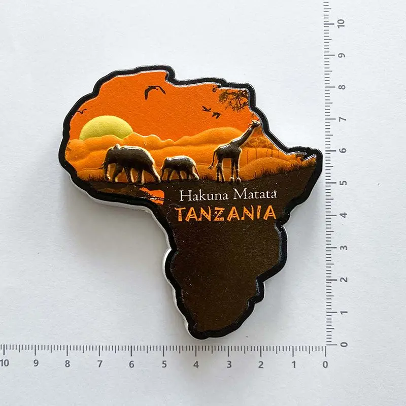 Magnete Frigorifero 3D Animali Selvatici Tanzania | 6x8 Cm | Souvenir Da Viaggio Africa