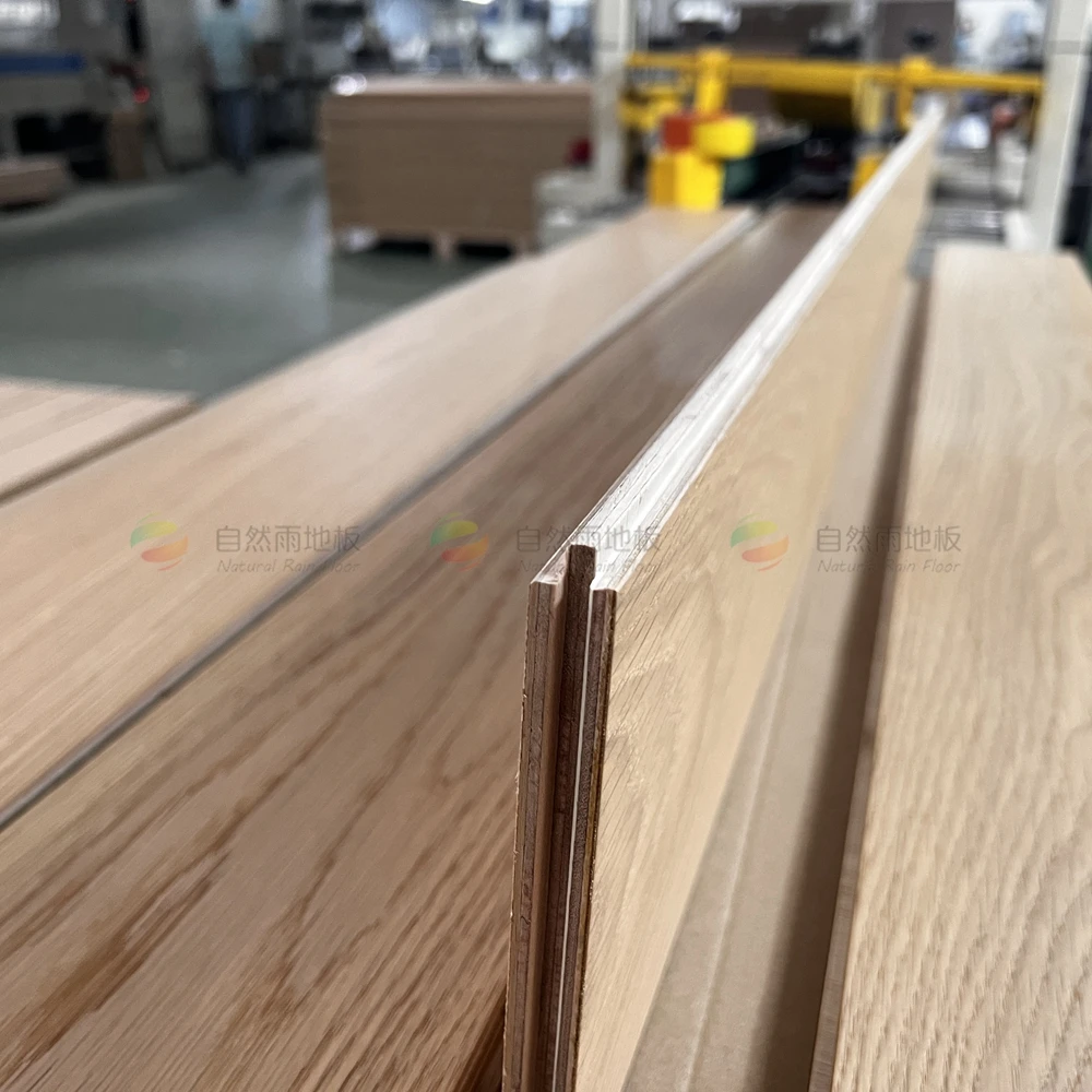 Smooth Surface Coffee Color Engineered Wood Floor Timber Hardwood Flooring Oak