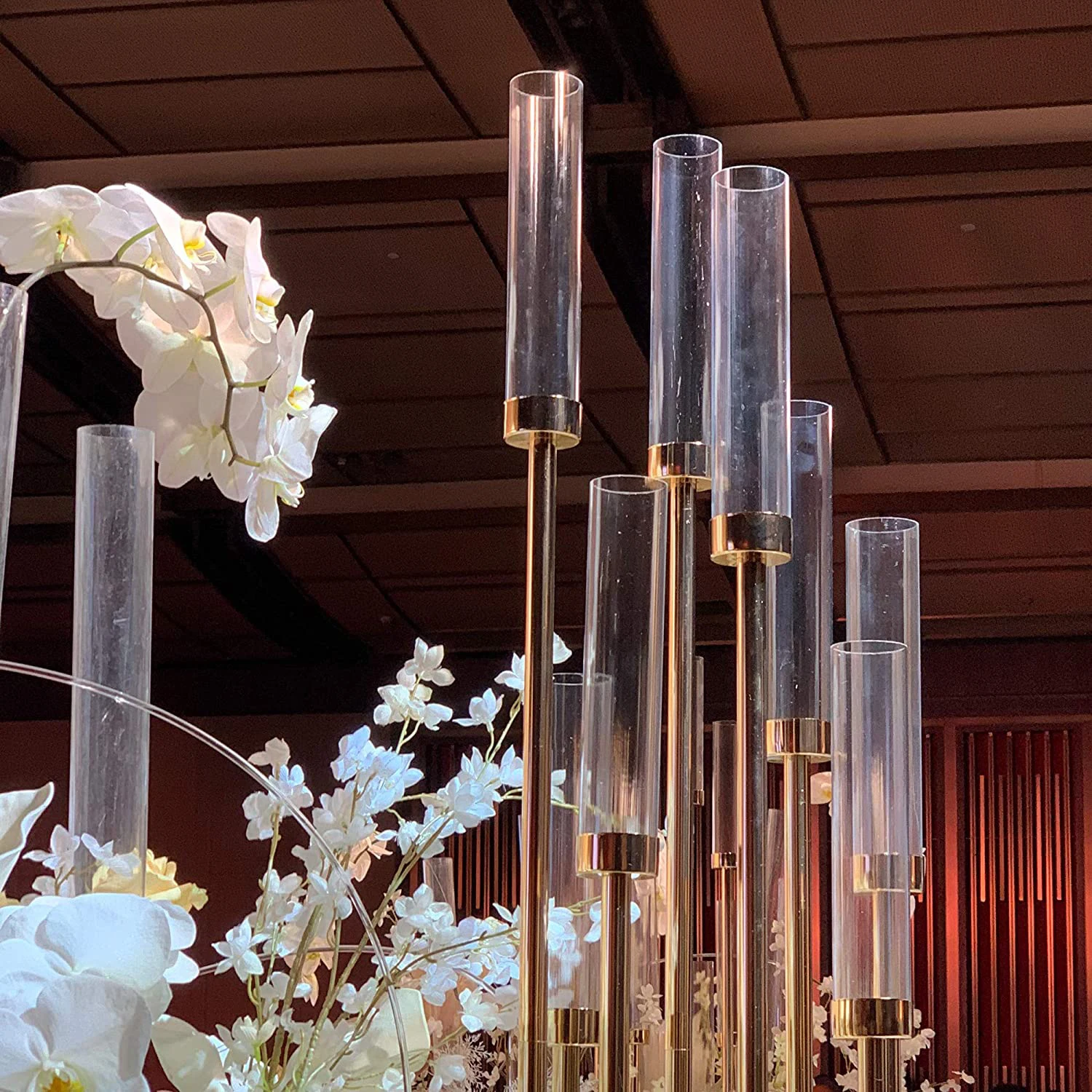 Handblown Round Clear Glass Cylinder Both Ended Open Tube Chimney
