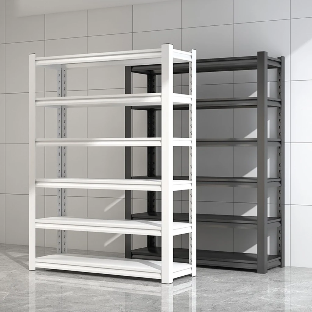 Freestanding Steel Shelves with Multi-Tier Adjustable Design for Medium Duty Use