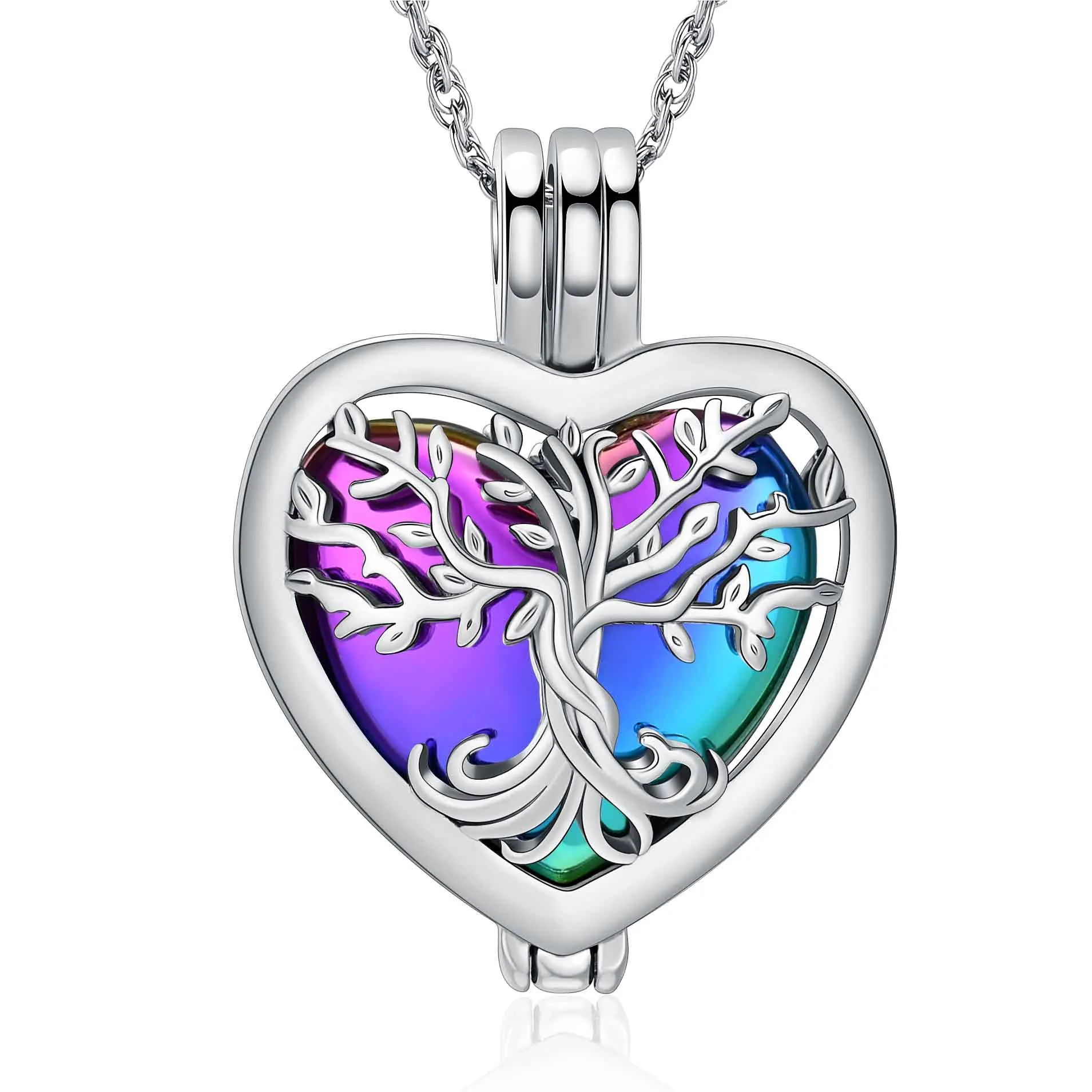 Heart Tree Of Life Urn Necklace For Ashes For Women Memorial Ashes