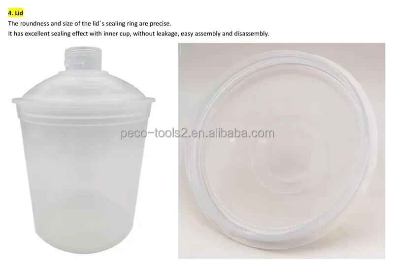 Paint Spray Gun Cups With Liners And Lids