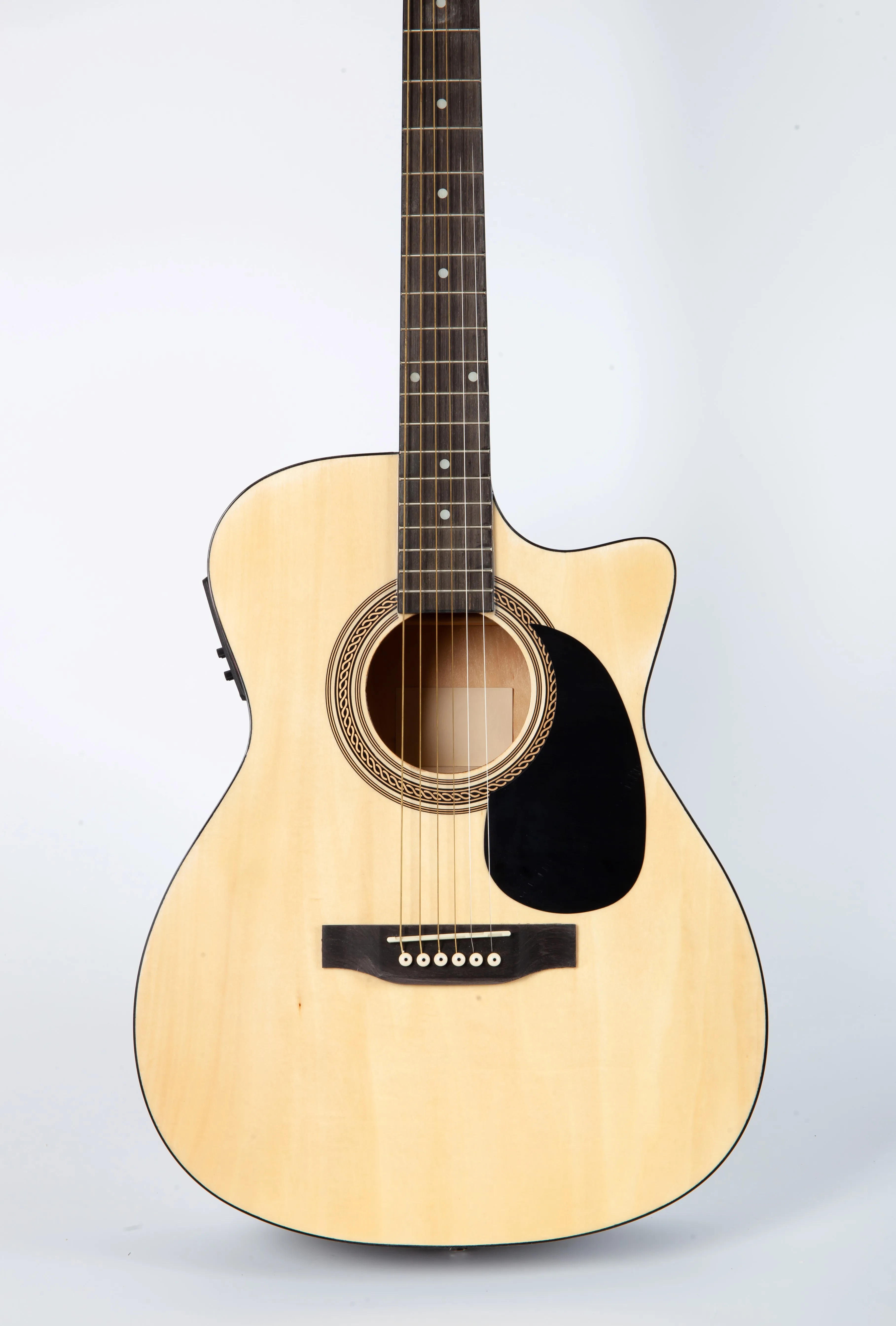 Oem Customized All Laminate Basswood 40" Om Body Cutaway Red Burst