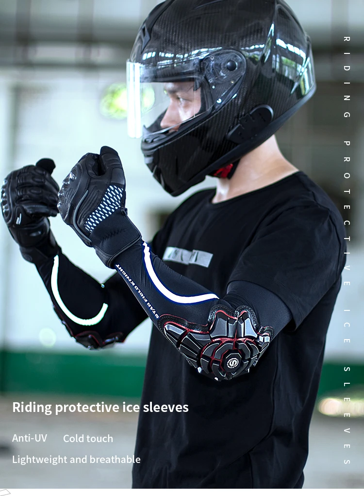 Motorcycle ice Sleeve Elbow Pads Summer Rider Anti-Fall Sleeves Male Sunscreen ice Silk arm Guards Riding Equipment Motorcycle Protective Gear 