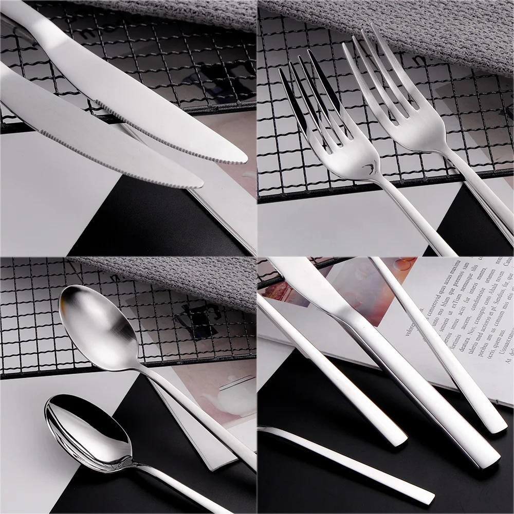 
 Многоразовые столовые приборы Besteck Шварц из нержавеющей стали с зеркальным покрытием, набор золотых столовых приборов для отеля, ресторана, дома  