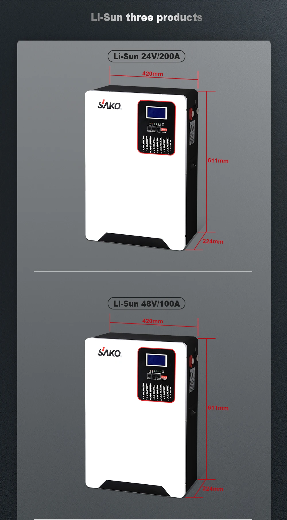 Sako 6000 Deep Cycle Rechargeable Powerwall 5kw 6kw 10kw 24v 100ah ...