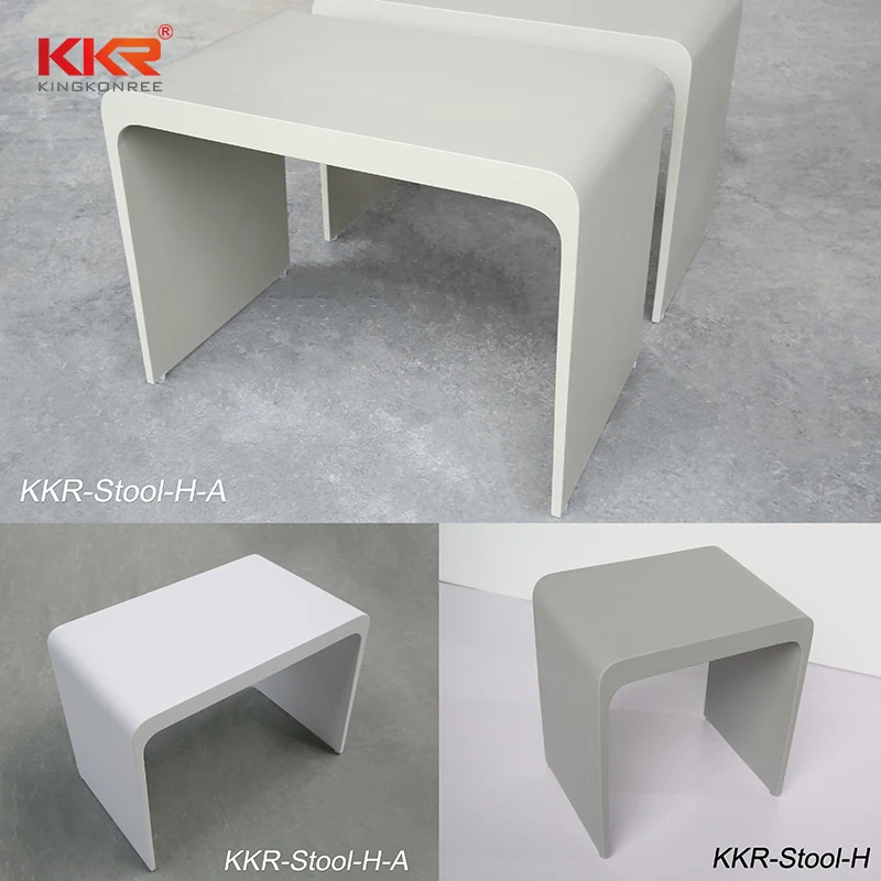 KKR Factory Good Price Customized Color Modern Design Shower Bath Stool Acrylic Shower Bench Bathroom Stool
