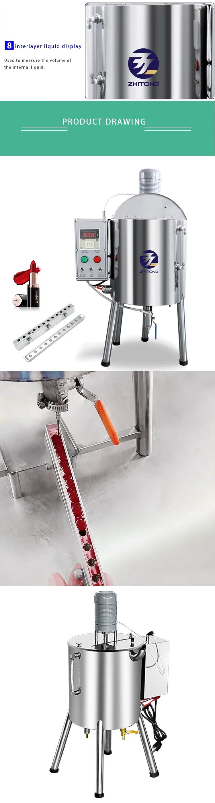 Zhitong Heating Type Lipstick Mixing And Filling Machine Cosmetic