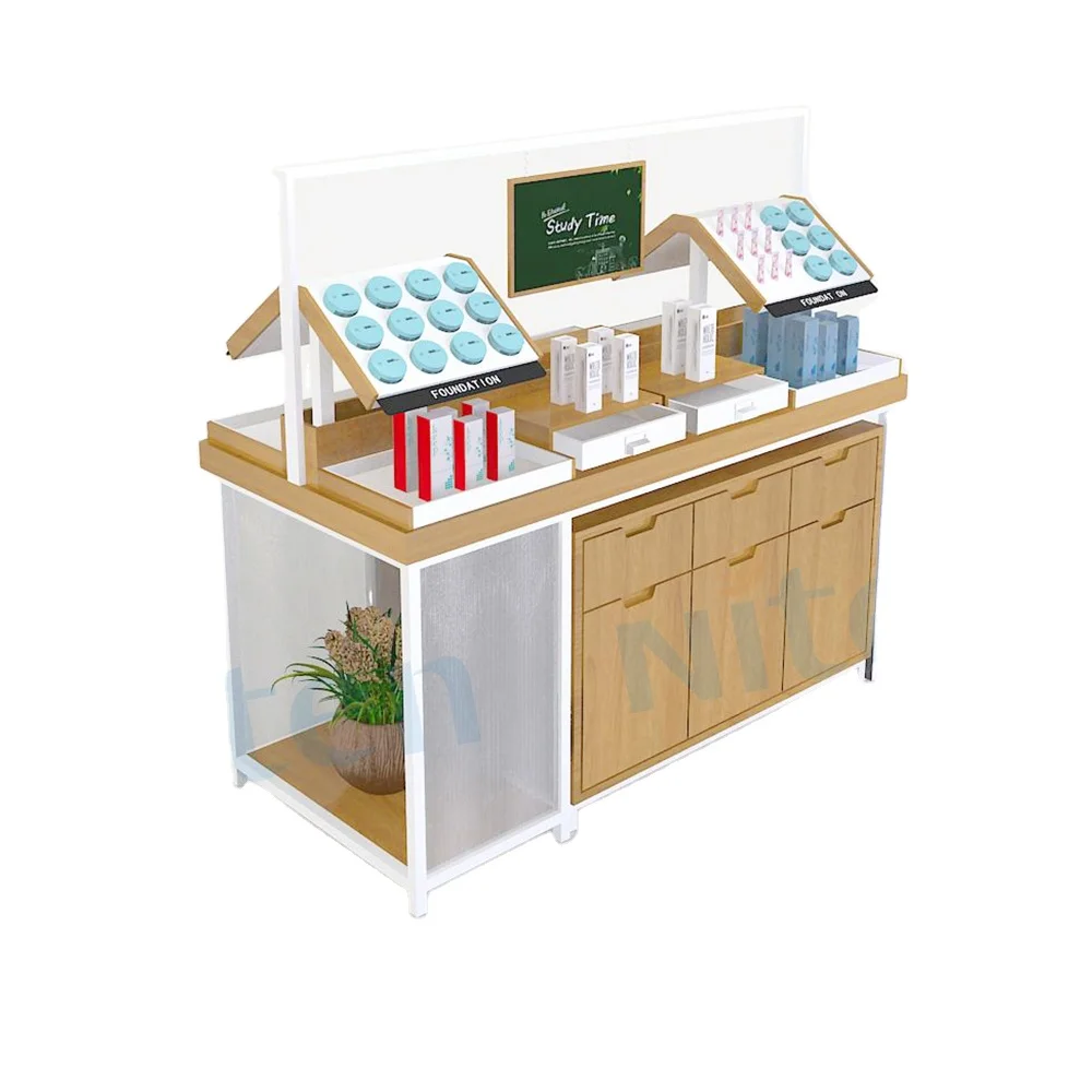 Small Counter Display Stands Cosmetic Shop Counter Design Shelves Used to Market