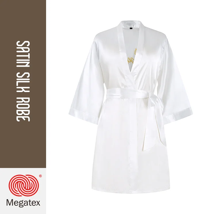 Wholesale Personalized White Short Brides Bridesmaid Embroidery Satin