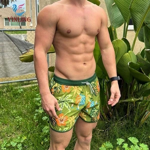 New Design Custom Print on Swimming Trunks Recycled Fabric Beach Shorts Men Swimwear