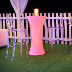 Wireless Outdoor Glowing Cocktail Table Multi-color Furniture for bar Party Event