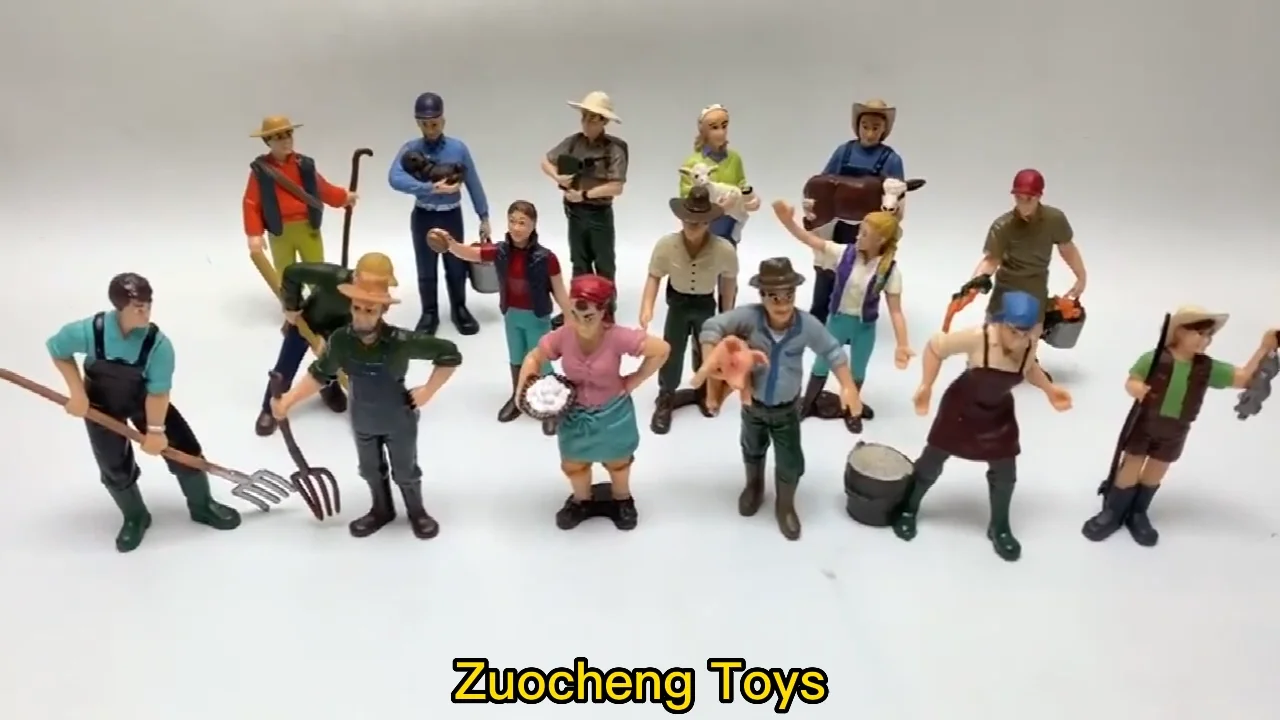 Cute Plastic Toy Set Mini Model Farmer Action Figures