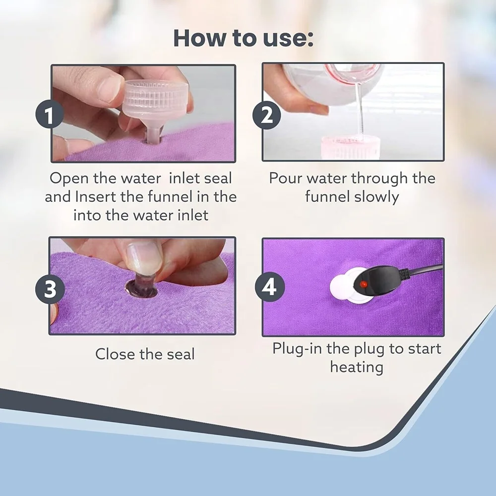 Rechargeable Hot Water Bottle Heating Bag Hot Compress Heat Pack Warm Electric Pvc Hot Water Bag Factory for Winter