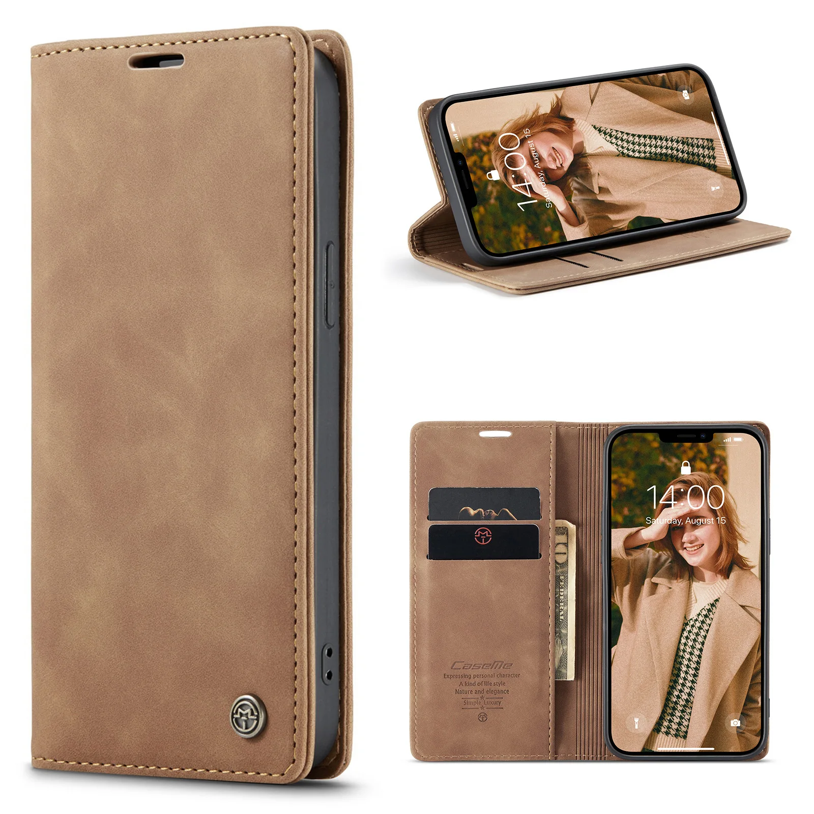 Magnetic Leather Smart Phone Cover Detachable Wallet Design Card Holder  Protective Phone Cases for Samsung S21 With Zip Holder