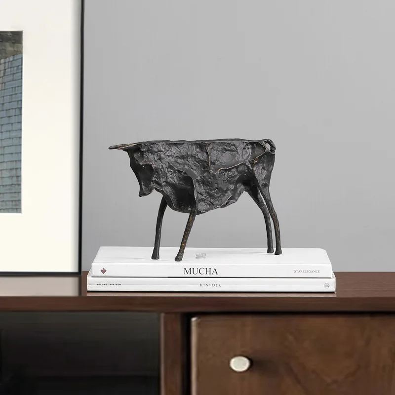 Оптовая продажа индивидуальная офисная статуя быка бронзовая 3D железная скульптура ручной работы