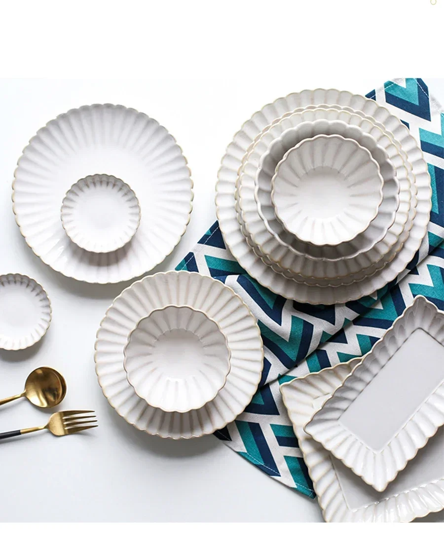 Manufacturer Custom Nordic Ceramic Dinner Plates  Elegant Ceramic Dinner Set Dinnerware Sets  Porcelain Tableware supplier