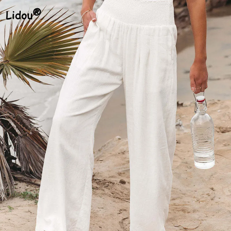 2022 Casual Wide-leg Cotton And Linen 