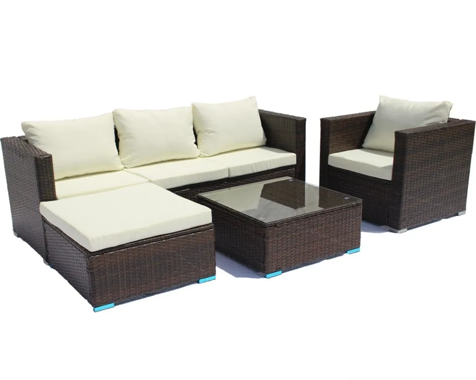 Modern Style L Shape Outdoor Sofa Garden Rattan Wicker Furniture Lounge