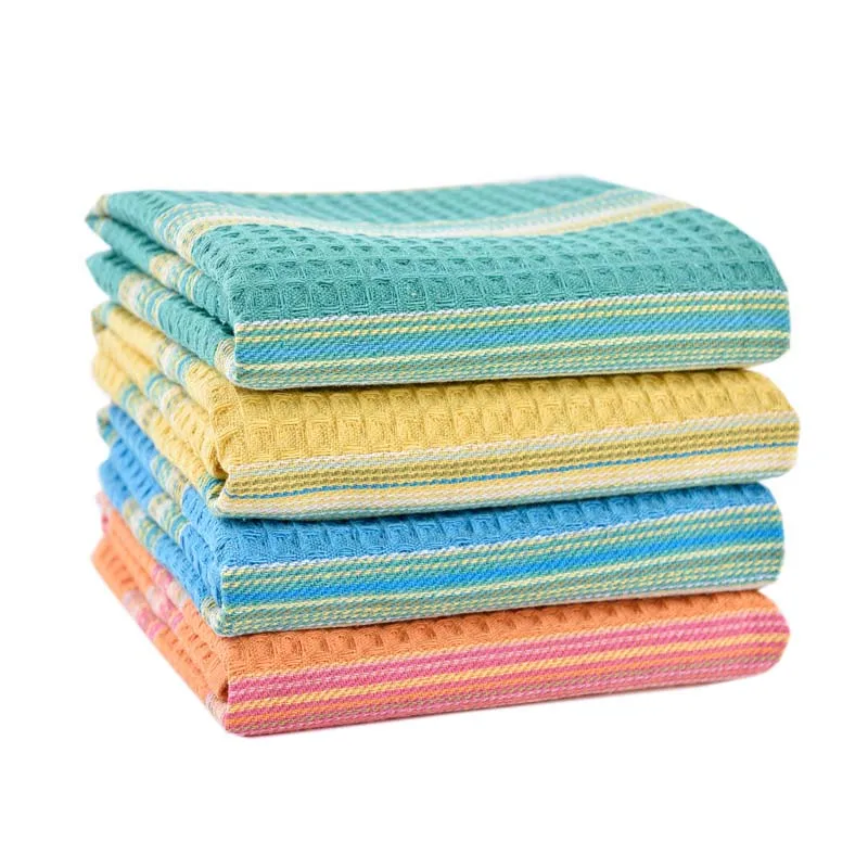 Kitchen Tea Towel Custom Waffles 100% Cotton Woven Dish Towel Set