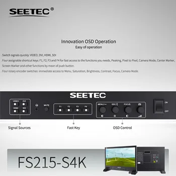 SEETEC FS215-S4K 21.5 Inch Aluminum Body Broadcast Monitor UMD Display TSL Protocol Custom Logo Printing detail image