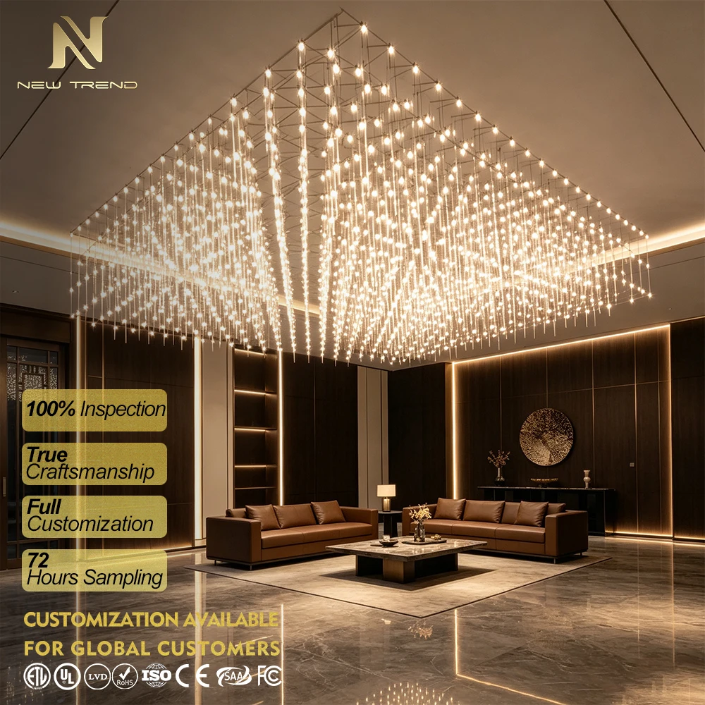 CPL-509 Bespoke Sculptural LED Chandelier – Oversized Custom Art Installation for Hotel Lobby & Atrium