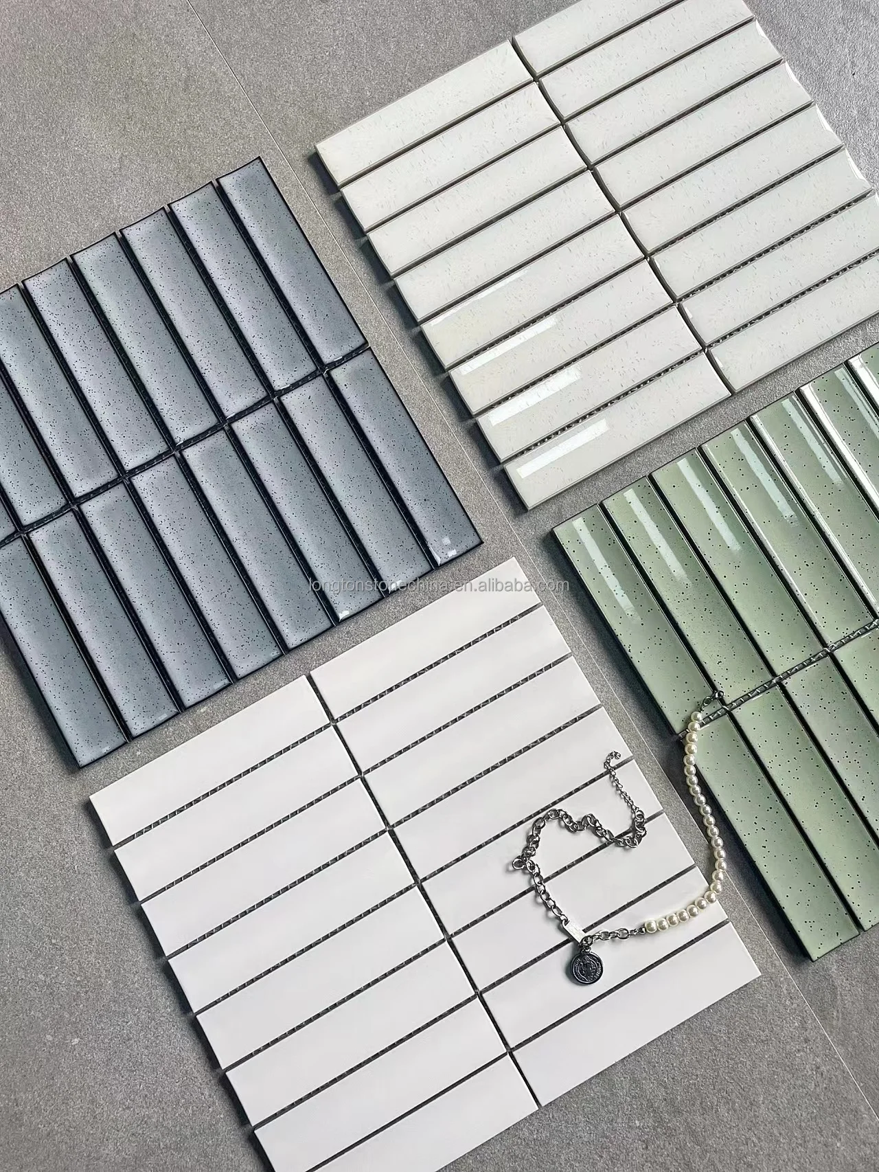 Foshan Factory Premium Glazed Porcelain Kit Kat Finger Strip Mosaic Tile for Bathroom and Kitchen Decor Ceramic Mosaic Tile